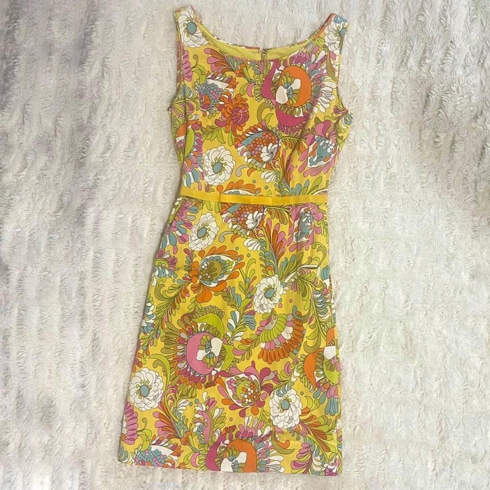 Kate Spade Retro Floral Yellow Dress